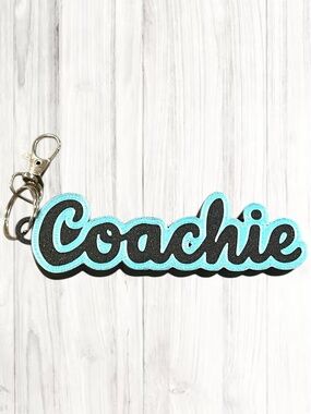 3D Silk Blue & Black Large "Coachie" Keychain/Bag Charm